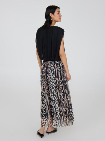 Sleeveless Bubble Hem Top Black