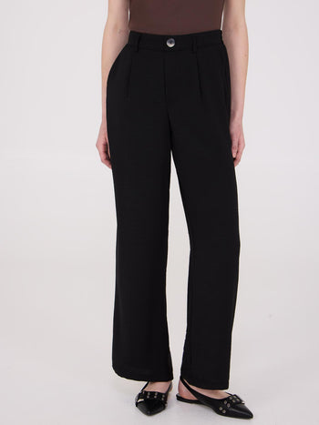 Mid-Rise Wide-Leg Pants Black
