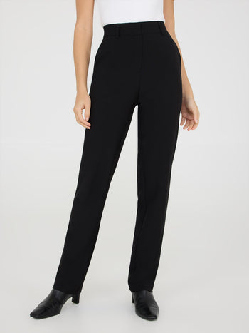 Mid-Rise Straight Leg Pants Black