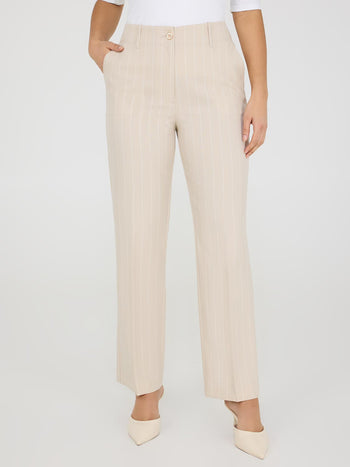Pantalon à rayures sans bande de taille Sand