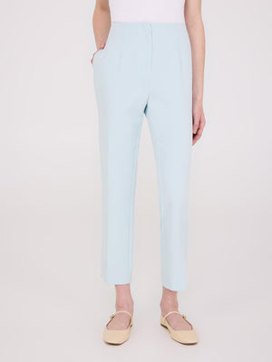 Pantalon court à jambe droite et fentes latérales Lt Blue