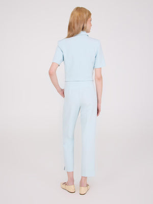 Pantalon court à jambe droite et fentes latérales Lt Blue
