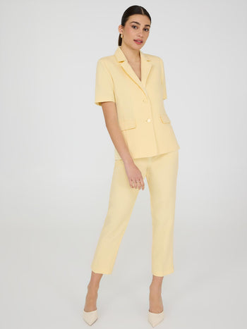 Pantalon court à jambe droite et fentes latérales Yellow