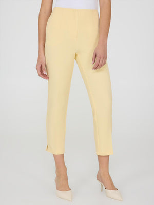 Pantalon court à jambe droite et fentes latérales Yellow