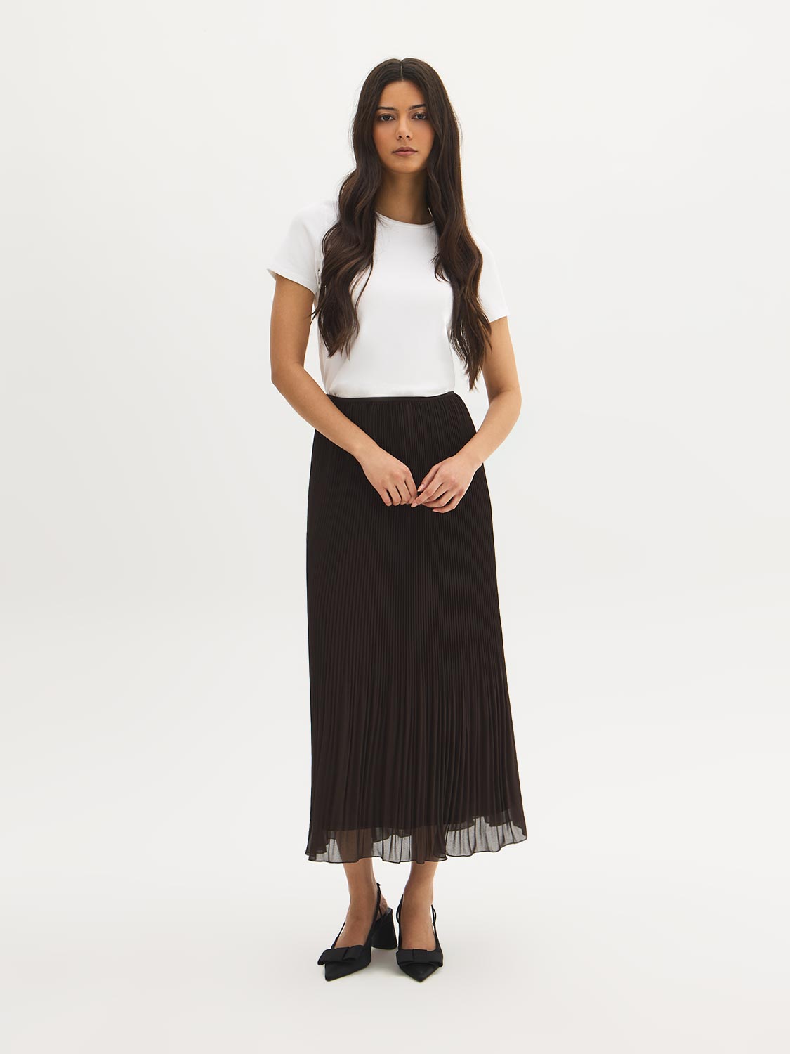 Pleated Chiffon Skirt – Suzy Shier