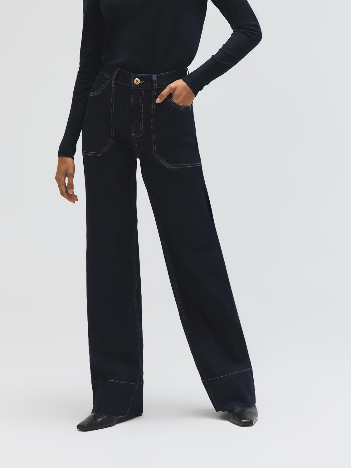 Cotton-Blend Straight Leg Jeans – Suzy Shier