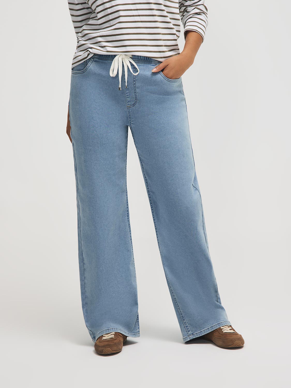 Drawstring Wide-Leg Jeans – Suzy Shier