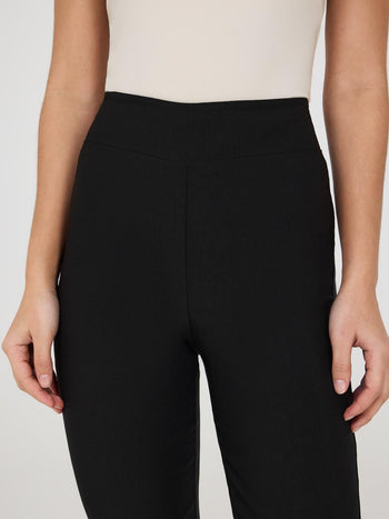 Capri Pants With Slit Hem Black