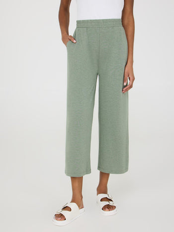 French Terry Gaucho Pants Dk Green