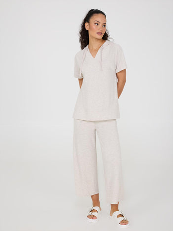 French Terry Gaucho Pants Oatmeal