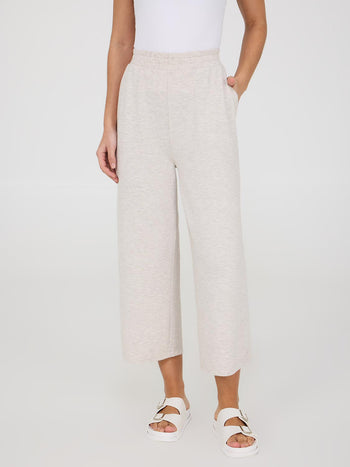 French Terry Gaucho Pants Oatmeal
