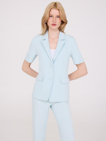 Short Sleeve Blazer Lt Blue