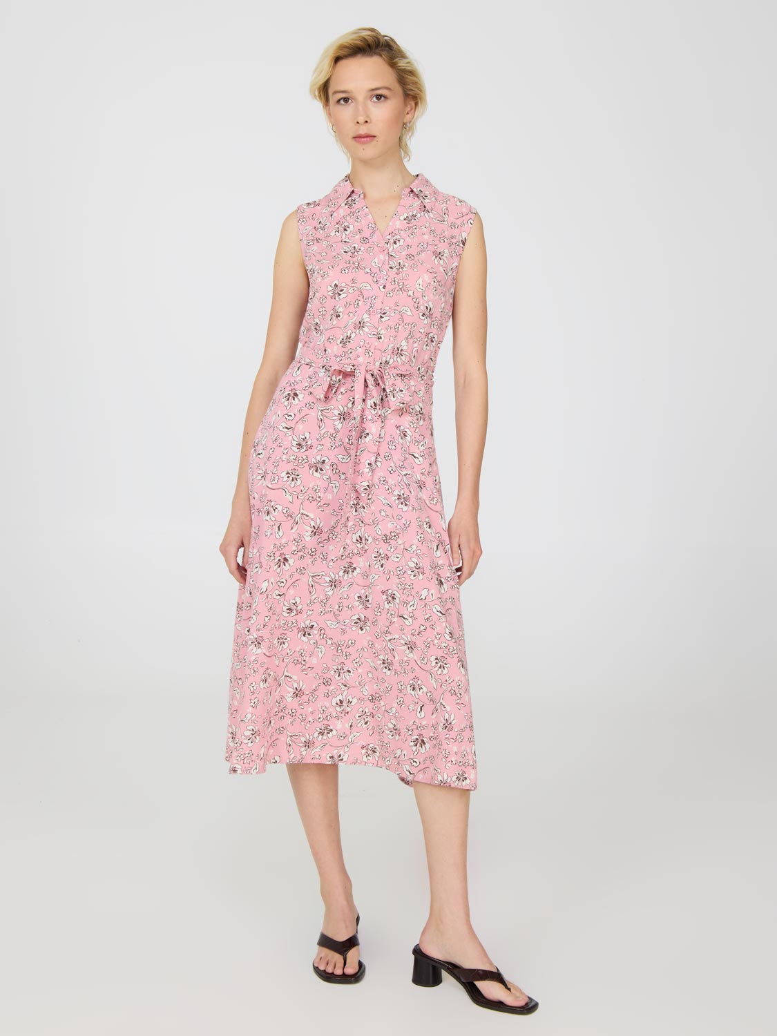 Sleeveless Floral Print Midi Dress – Suzy Shier