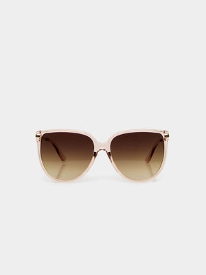 Lunettes de soleil surdimensionnées oeil de chat à monture transparente Clear