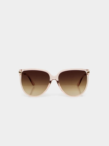 Lunettes de soleil surdimensionnées oeil de chat à monture transparente Clear