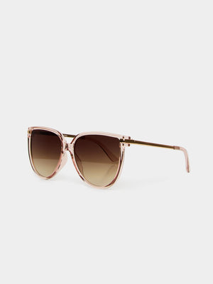 Lunettes de soleil surdimensionnées oeil de chat à monture transparente Clear