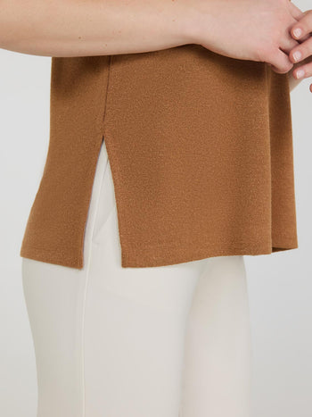 Loose Knit Sweater Tank Top Amber Brown