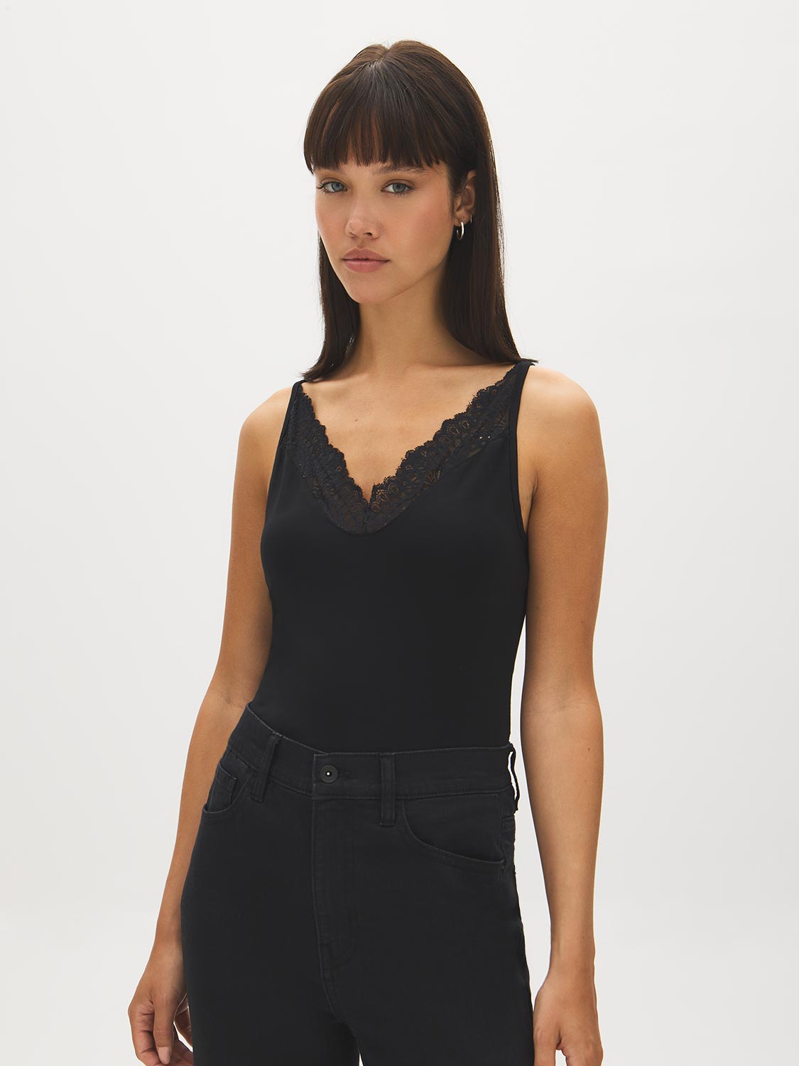 Cotton-Blend Lace-Trim Tank Top – Suzy Shier