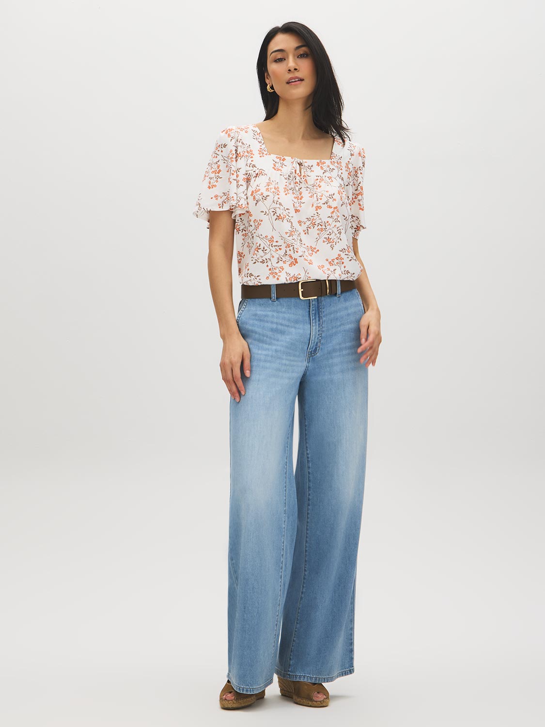 Printed Square Neck Blouse | Suzy Shier