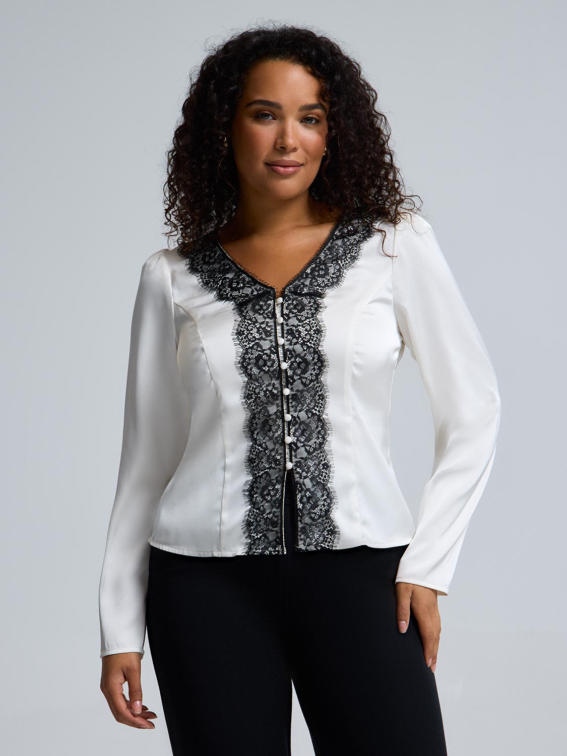 Top Chemisier SUZY SHIER Dos Croisé - Taille M - Style Bohème Géométrique Marron & Bleu