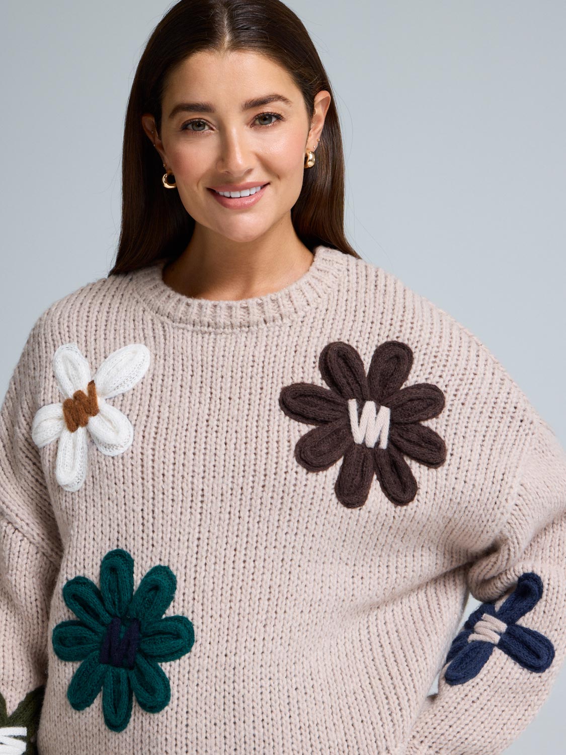 Floral Shaker Stitch Sweater – Suzy Shier