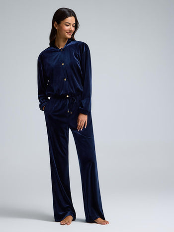 Velvet Wide-Leg Pants Darkness