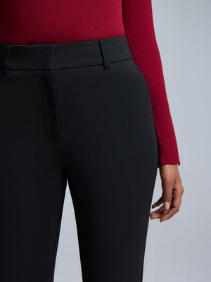 Mid-Rise Straight Leg Pants Black