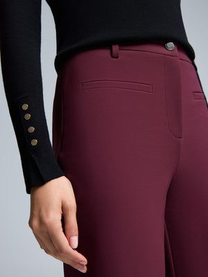 Mid-Rise Straight Leg Stretch Pants Rumba Red