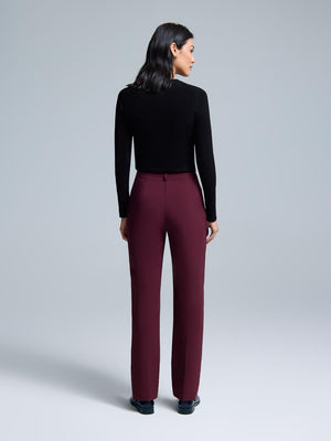 Mid-Rise Straight Leg Stretch Pants Rumba Red