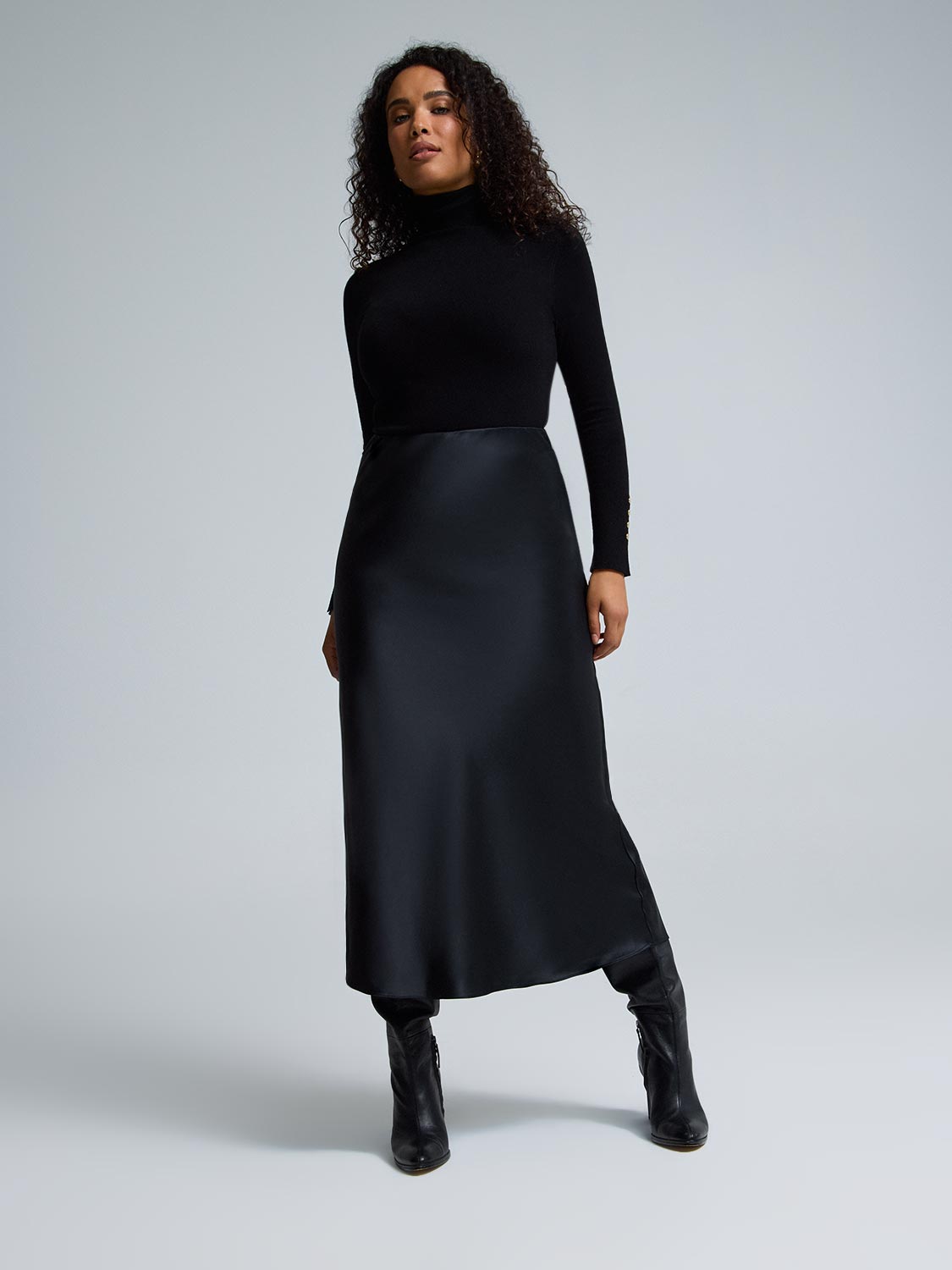 【LA PEAU DE GEM】no slit satin skirt 36 no slit satin skirt – LA PEAU DE GEM