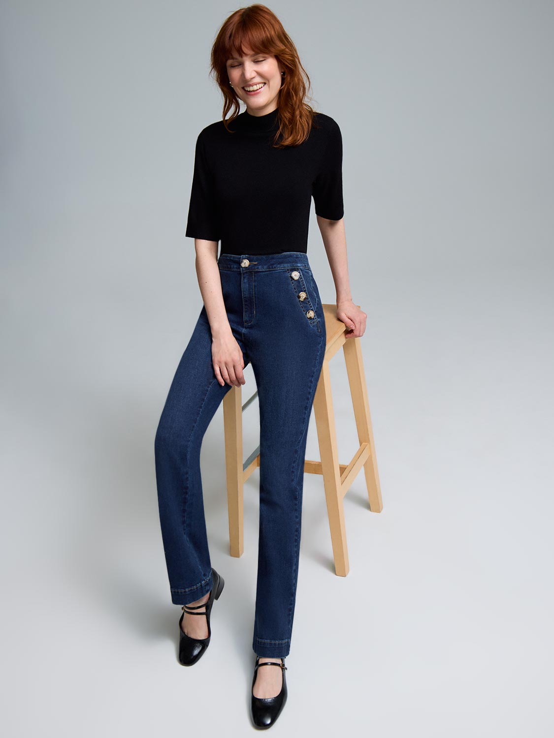 Sailor Mid-Rise Bootcut Jeans – Suzy Shier