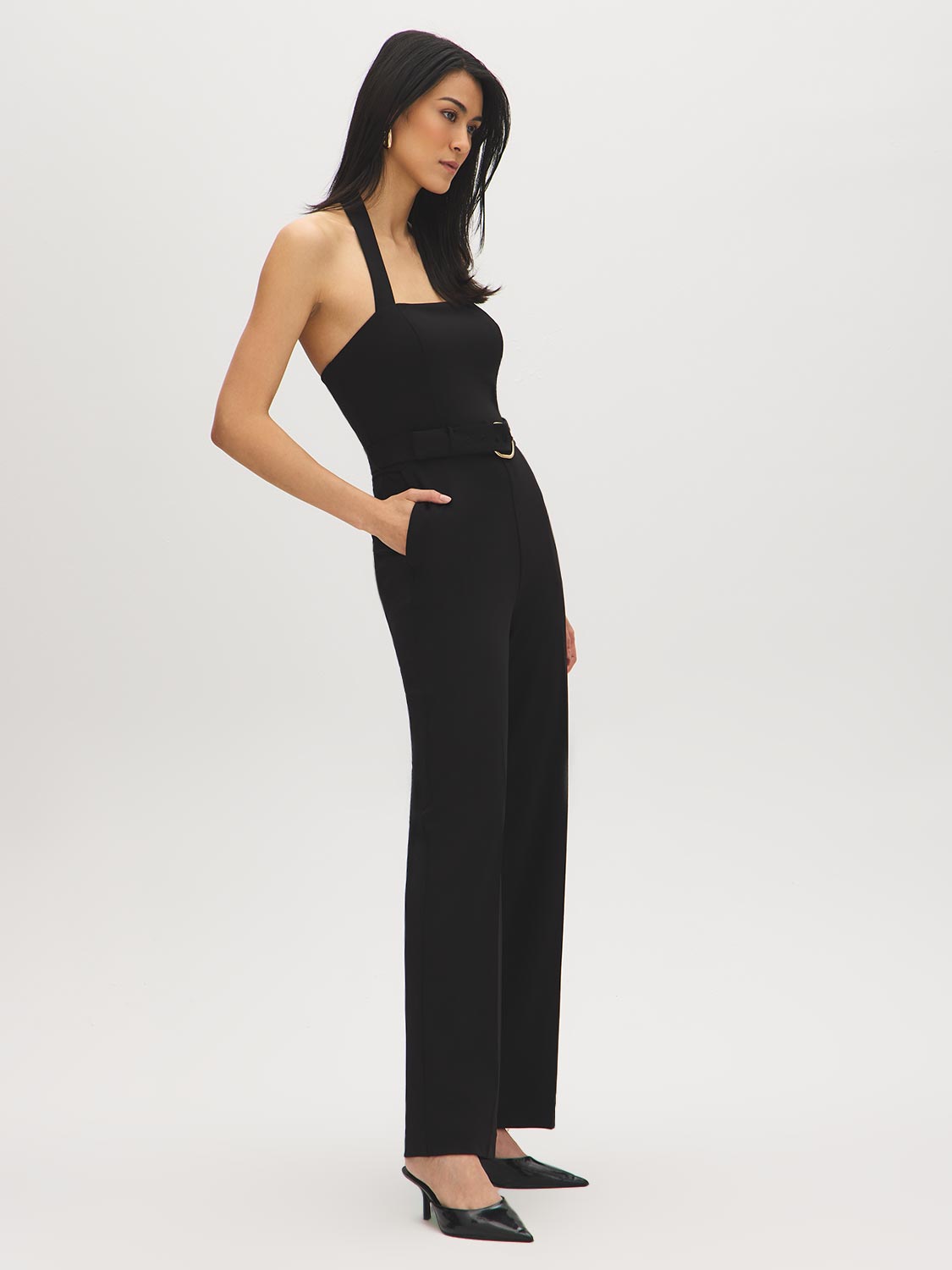 Halter Neck Knit Jumpsuit | Suzy Shier