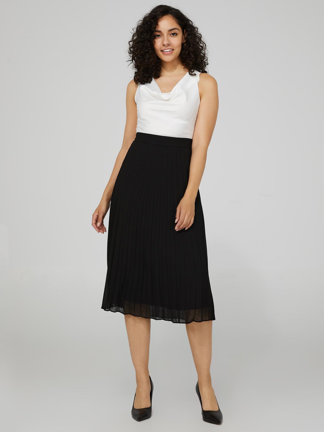 Plus size pleated outlet chiffon skirt