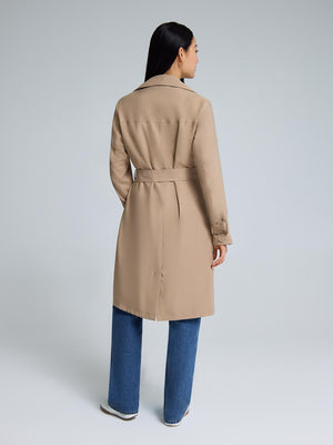 Belted Mid-Length Trench Coat Camel