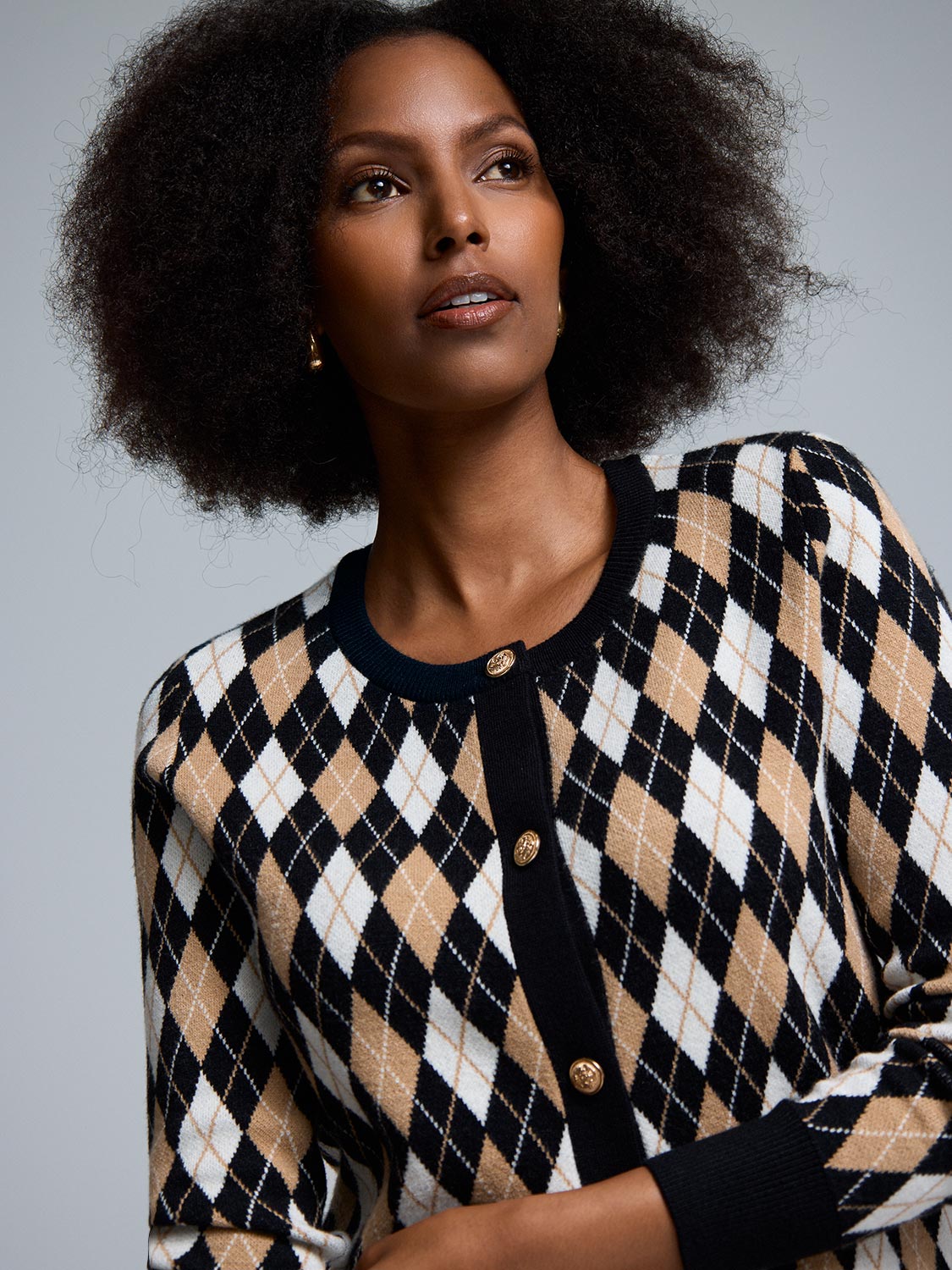 Jacquard Button-Front Cardigan – Suzy Shier