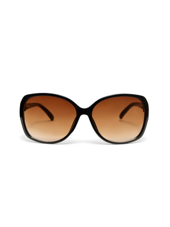 Lunettes de soleil à monture ronde surdimensionnées Black
