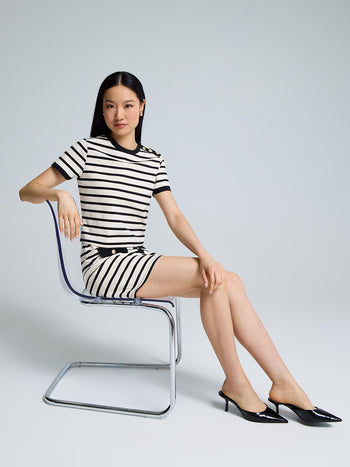 Short Sleeve Striped T-Shirt Black