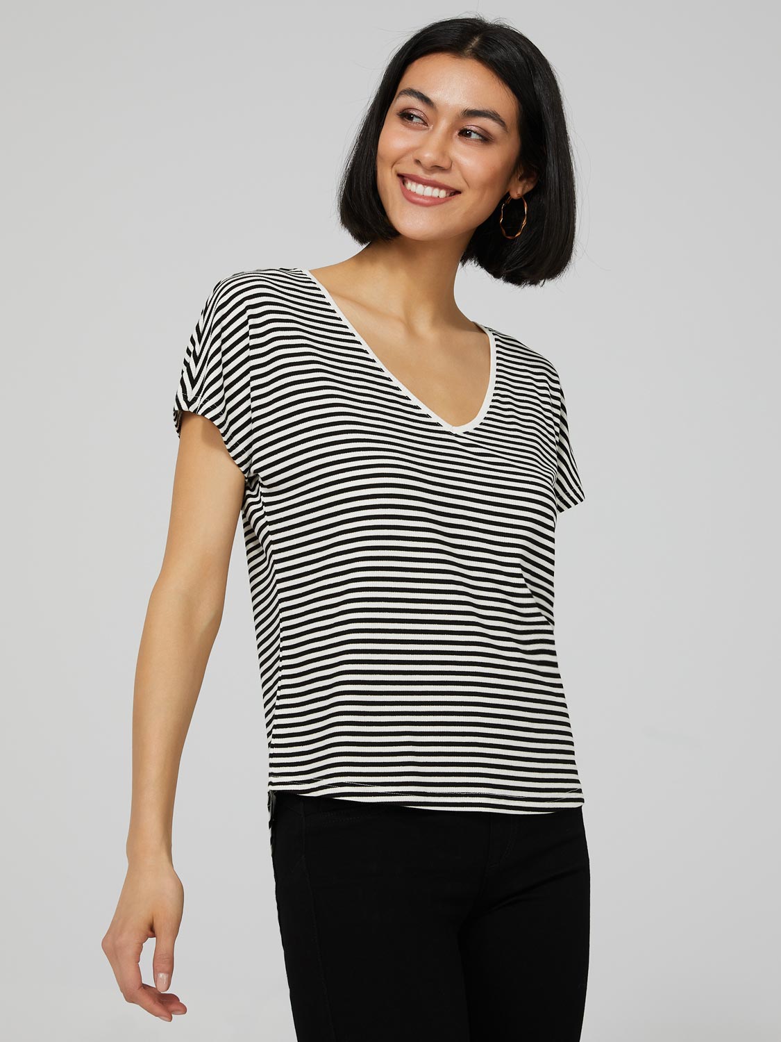 Striped V-Neck Top