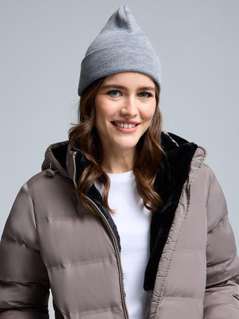 Fold Over Beanie Grey