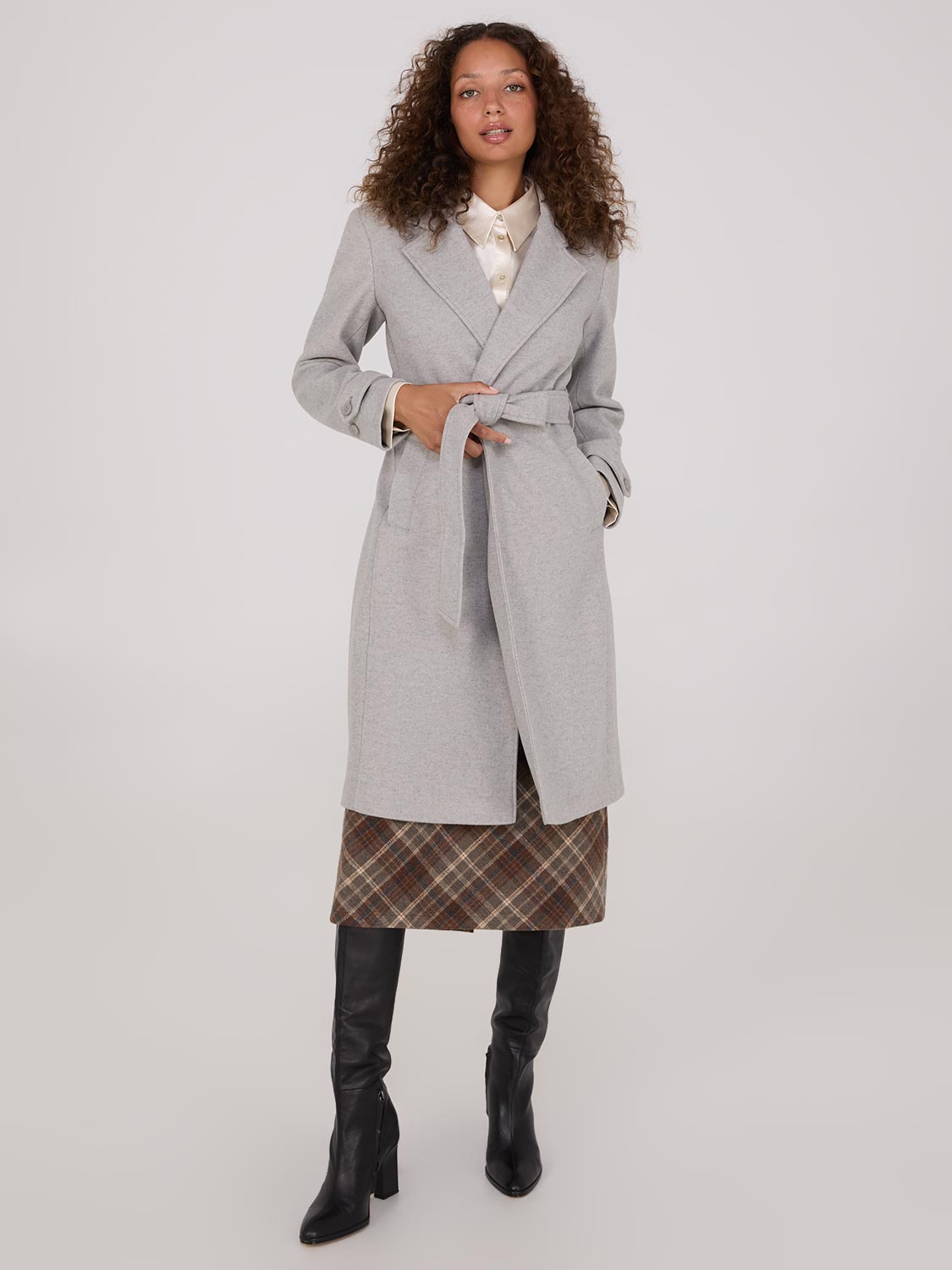 Faux Wool Wrap Coat