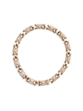 Collier ras-du-cou à maillons pavés Gold