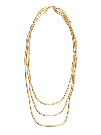 Collier à 3 couches avec effet martelé Gold