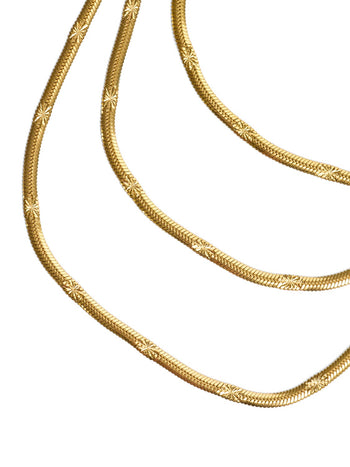 Collier à 3 couches avec effet martelé Gold