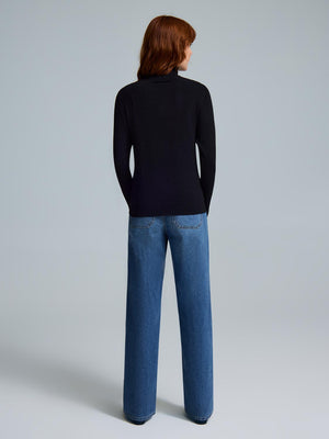 Ribbed Turtleneck Sweater Black