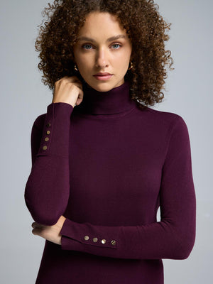 Ribbed Turtleneck Sweater Rumba Red