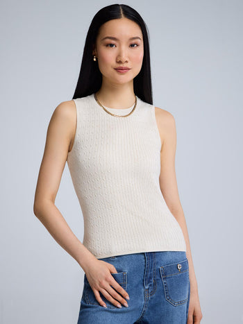 Cable Knit Sleeveless Sweater Makeup