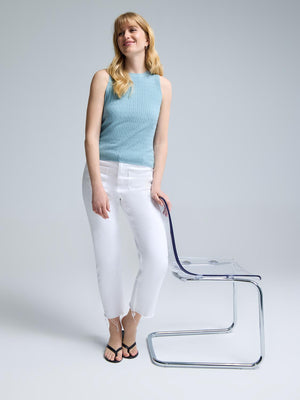 Chandail sans manches en tricot torsadé Turquoise