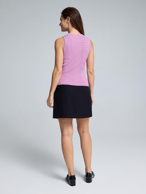Chandail sans manches en tricot torsadé Violet