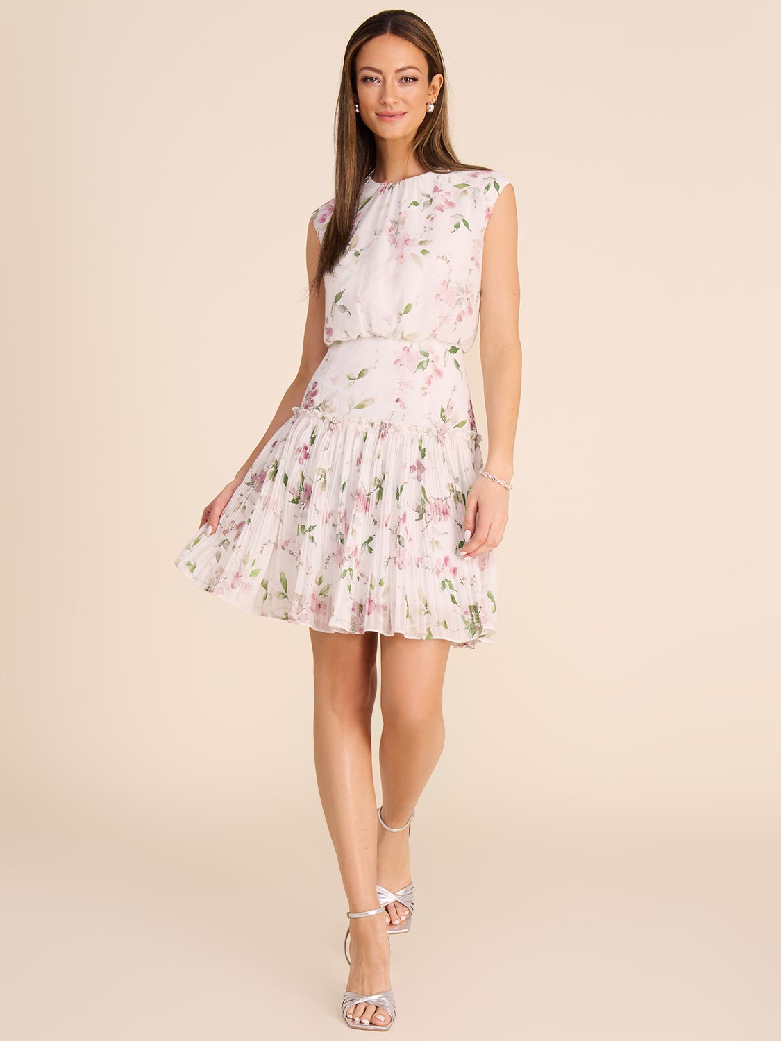 Pink Floral Chiffon A-Line Dress | Le Chateau – Suzy Shier