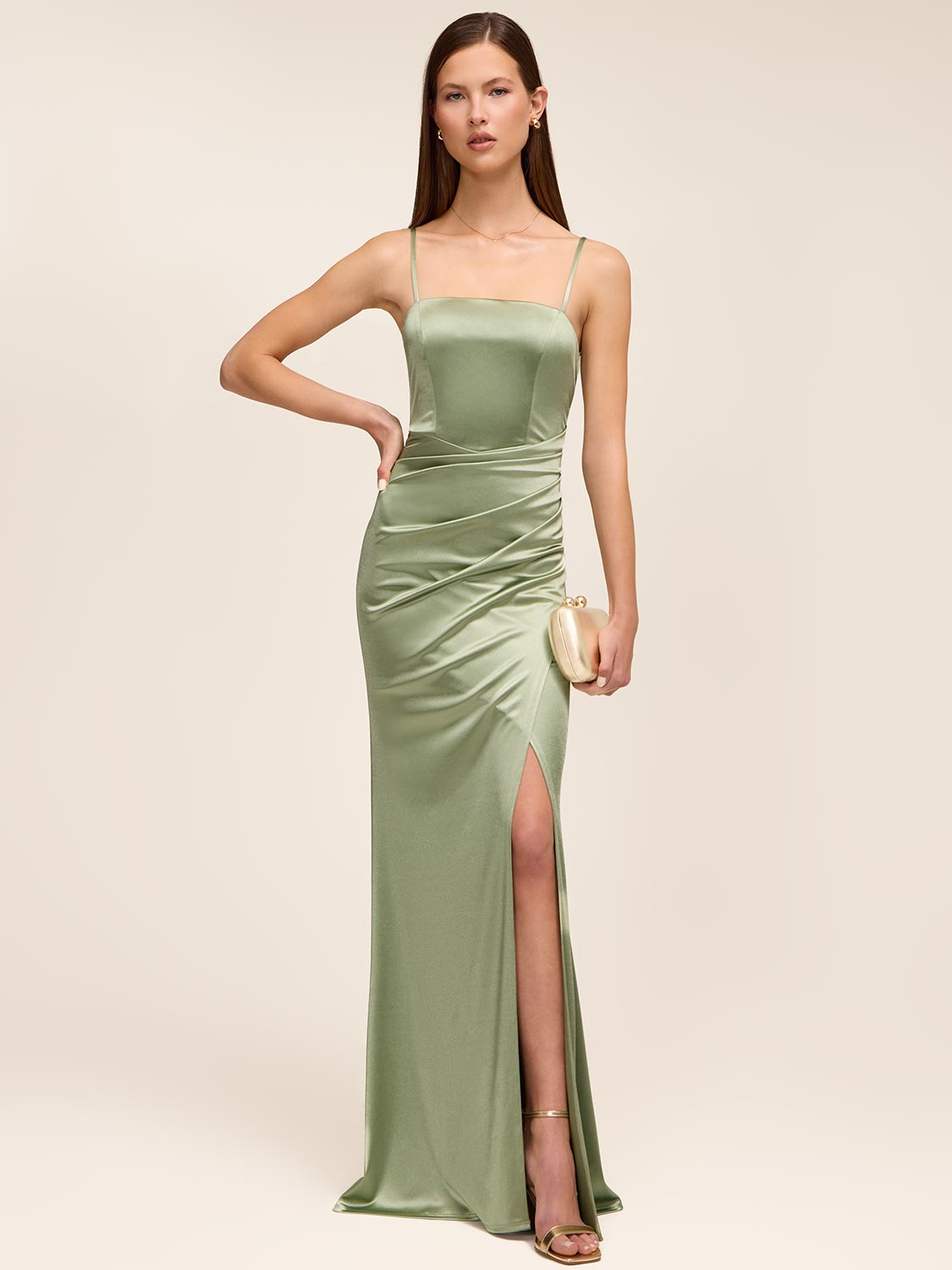 bridesmaids dresses dark green Pleated Bridesmaids Maxi Dress, Dark Green – Jolie Moi Wholesale main image 0